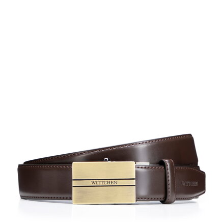 Zestaw męski: pasek i etui na karty ze skóry naturalnej brązowy 102-8M-S14-4