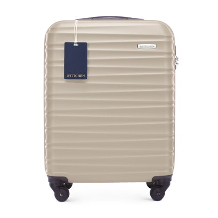 Mała walizka z ABS - u i identyfikator z logo WITTCHEN beżowa 56-3A-311-86Z6