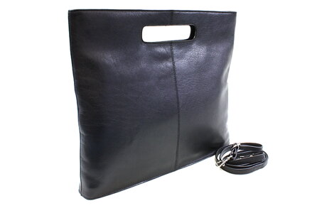 Čierna kožená zipsová kabelka 212-9123-60