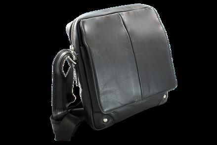 Veľký čierny kožený pánsky crossbag 215-1918-60