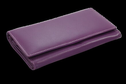 Fialová dámská kožená psaníčková peněženka s klopnou 511-4027-76