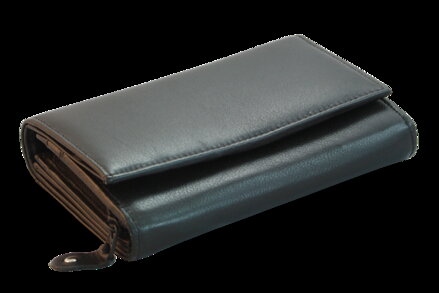 Čierna dámska kožená peňaženka s poklopom 511-4125-60