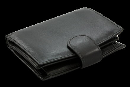 Čierna dámska kožená peňaženka so zápinkou 511-9075-60