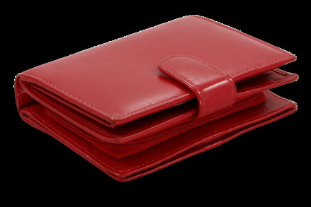 Červená dámska kožená peňaženka so zápinkou 511-9769-31