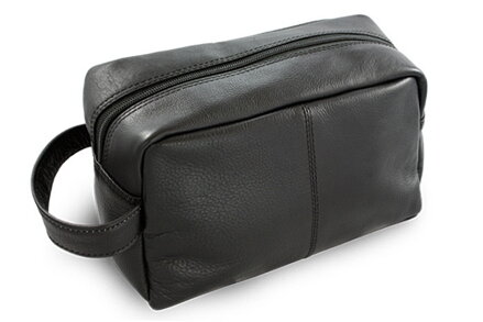 Čierna kožená kozmetická etue 611-2059-60