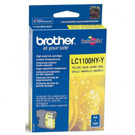 Brother originál ink LC-1100HYY, yellow, 750str., high capacity, Brother DCP-6690CW, MFC-6490CW, žltá