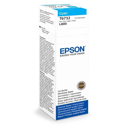 Epson originál ink C13T67324A, cyan, 70ml, Epson L800, azurová