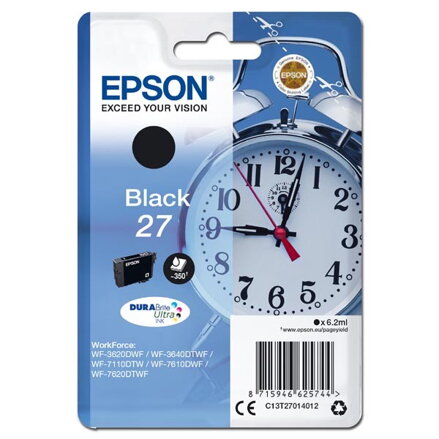 Epson originál ink C13T27014012, 27, black, 6,2ml, Epson WF-3620, 3640, 7110, 7610, 7620, čierna