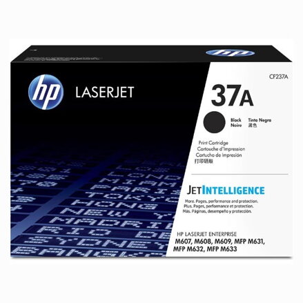 HP originál toner CF237A, black, 11000str., HP 37A, HP LaserJet Enterprise M607n, M607dn, M608, O, čierna