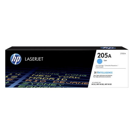 HP originál toner CF531A, cyan, 900str., HP 205A, HP Color LaserJet Pro M180n, M181fw, O, azurová