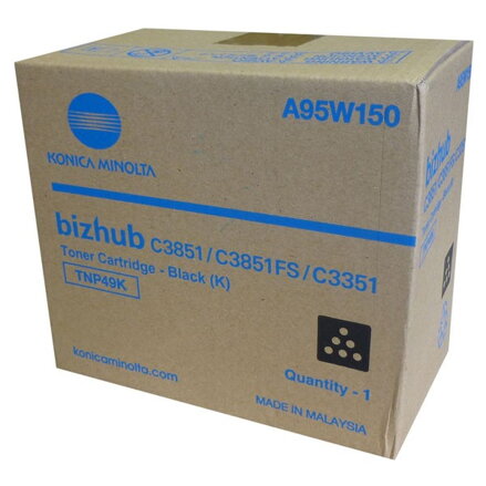 Konica Minolta originál toner A95W150, black, 13000str., TNP-49K, Konica Minolta Bizhub C3351, Bizhub C3851, Bizhub C3851FS, O, čierna