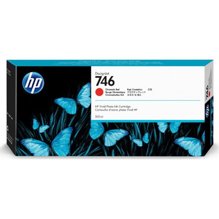 HP originál ink P2V81A, HP 746, chromatic red, 300ml, HP HP DesignJet Z6, Z9+, červená