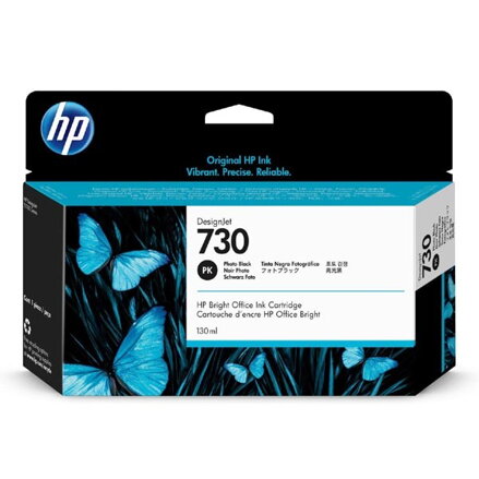 HP originál ink P2V67A, HP 730, photo black, 130ml, HP HP DESIGNJET T1600 SERIES,1700 SERIES,2600 SERIES, photo black