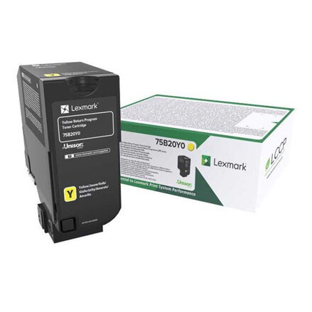 Lexmark originál toner 75B20Y0, yellow, 10000str., return, Lexmark CS727de, CS728de, CX727de, O, žltá