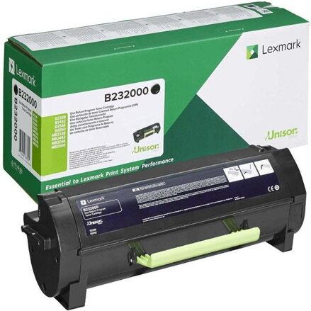 Lexmark originál toner B232000, black, 3000str., return, Lexmark B2442, B2546, B2650, B2338, O, čierna