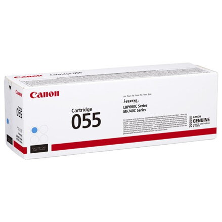 Canon originál toner 055C, cyan, 2100str., 3015C002, Canon MF742Cdw, MF744Cdw, MF746Cx, LBP663Cdw, LBP664Cx, O, azurová