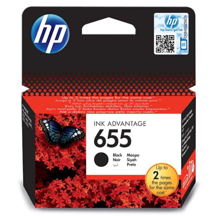 HP originál ink CZ109AE, HP 655, black, 550str., HP Deskjet Ink Advantage 3525, 5525, 6525, 4615 e-AiO, čierna