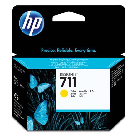 HP originál ink CZ132A, HP 711, yellow, 29ml, HP DesignJet T120, T520, žltá