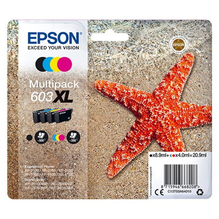 Epson originál ink C13T03A64010, 603XL, CMYK, 1x8.9ml + 3x4ml, Epson Expression Home XP-2100, 2105, 3100, 3105 WF-2310