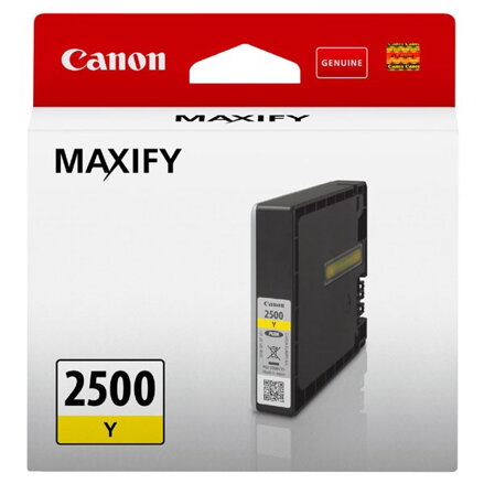 Canon originál ink PGI-2500 Y, yellow, 9.6ml, 9303B001, Canon MAXIFY iB4050,iB4150,MB5050,MB5150,MB5350,MB5450, žltá