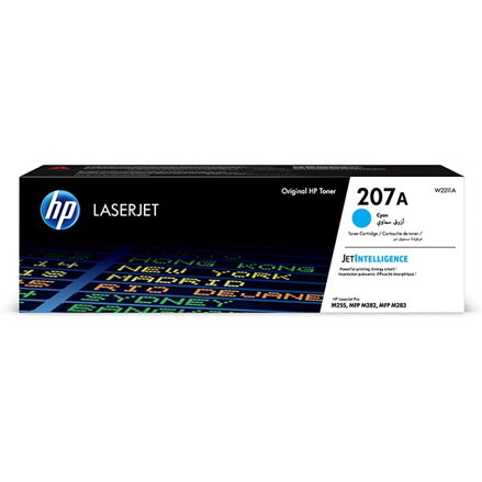 HP originál toner W2211A, cyan, 1250str., HP 207A, HP Color LaserJet Pro M255, MFP M282, M283, O, azurová