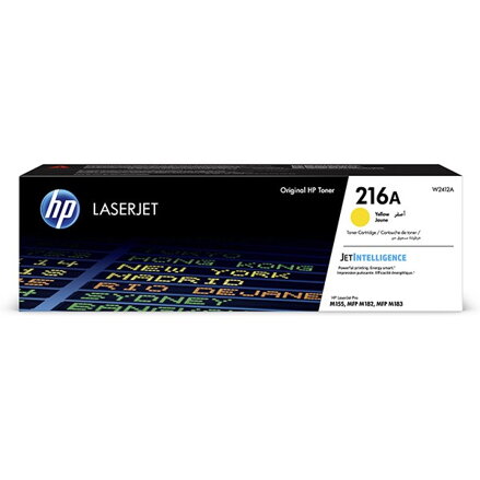 HP originál toner W2412A, yellow, 850str., HP 216A, HP Color LaserJet Pro M182 , M183, O, žltá