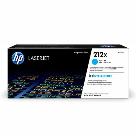 HP originál toner W2121X, cyan, 10000str., HP 212X, HP Color LaserJet Enterprise M555dn, M555x, M554dn, O, azurová