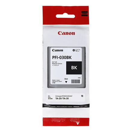 Canon originál ink PFI-030BK, black, 55ml, 3489C001, Canon iPF TA-20, iPF TA-30, čierna