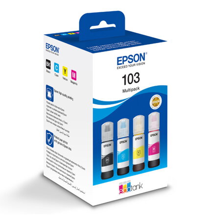 Epson originál ink C13T00S64A, 103, T00S64A, CMYK, Epson EcoTank L3151, L3150, L3111, L3110