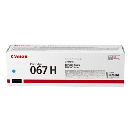 Canon originál toner 067 H C, cyan, 2350str., 5105C002, high capacity, Canon LBP631Cdw, LBP633Cdw, MF651Cw, MF655Cdw, MF657Cdw, O, azurová