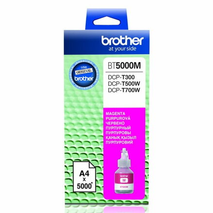 Brother originál ink BT-5000M, magenta, 5000str., Brother DCP T300, DCP T500W, DCP T700W, purpurová