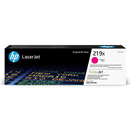 HP TerraJet originál toner W2193X, HP 219X, magenta, 2500str., high capacity, purpurová