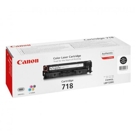 Canon originál toner CRG718, black, 3400str., 2662B002, Canon LBP-7200Cdn, O, čierna