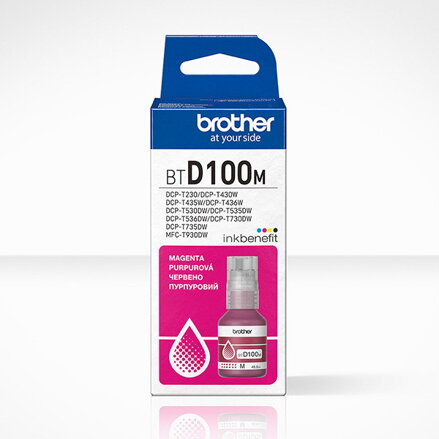 Brother originál ink BTD100M, magenta, 5000str., 48.8ml, purpurová Brother originál ink BTD100M, magenta, 5000str., 48.8ml, purpurová