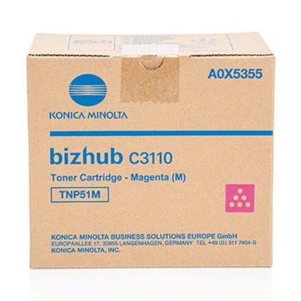 Konica Minolta originál toner A0X5355, magenta, 5000str., TNP-51M, Konica Minolta Bizhub C3110, O, purpurová