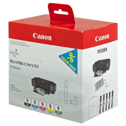 Canon originál ink PGI9, PBK/C/M/Y/GY, 1034B013, 1034B011, Canon Pro9500, farebná