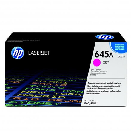 HP originál toner C9733A, magenta, 12000str., HP 645A, HP Color LaserJet 5500, N, DN, HDN, DTN, O, purpurová