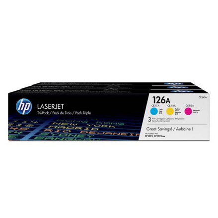 HP originál toner CF341A, CMY, 1000str., HP 126A, HP LaserJet+, N, 900g, 3ks, O, farebná