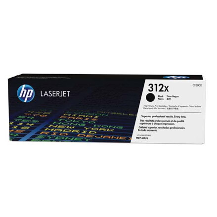 HP originál toner CF380X, black, 4400str., HP 312X, HP Color LaserJet Pro MFP M476dn, MFP M476dw, MFP M47, 720g, O, čierna