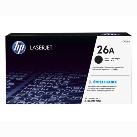 HP originál toner CF226A, black, 3100str., HP 26A, HP LaserJet Pro M402, Pro MFP M426, 700g, O, čierna