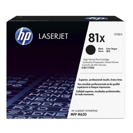 HP originál toner CF281X, black, 25000str., HP 81X, HP LaserJet Enterprise Flow M630z, M630dn, M630f, M63, O, čierna