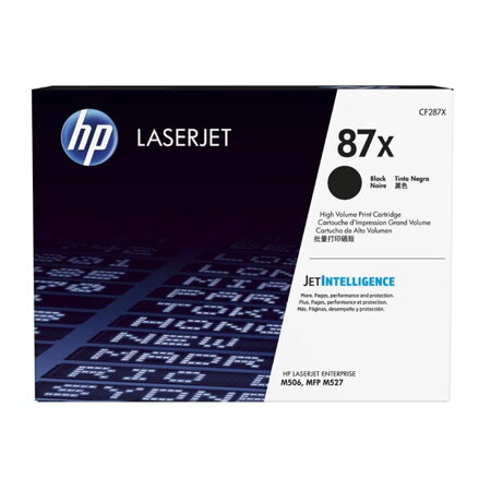 HP originál toner CF287X, black, 18000str., HP 87X, high capacity, HP LJ Enterprise M506, HP LJ Pro MFP M527,  M501n, 1230g, O, čierna