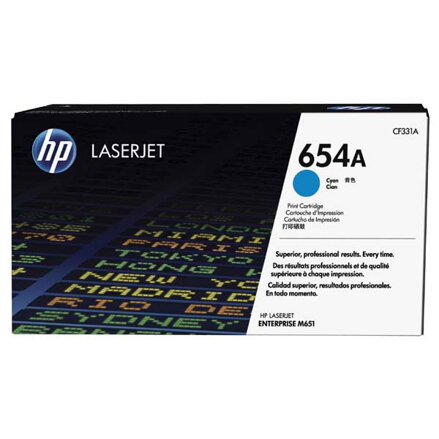 HP originál toner CF331A, cyan, 15000str., HP 654A, HP Color LaserJet Enterprise M651dn, M651n, M651xh, O, azurová