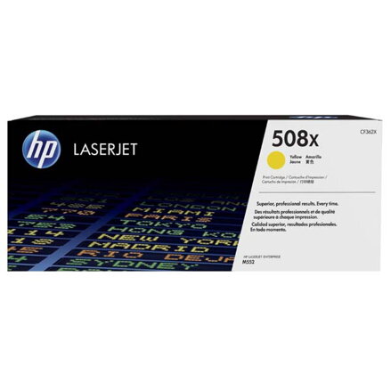 HP originál toner CF362X, yellow, 9500str., HP 508X, high capacity, HP Color LaserJet Enterprise M552dn,M553dn,553n,553x, O, žltá