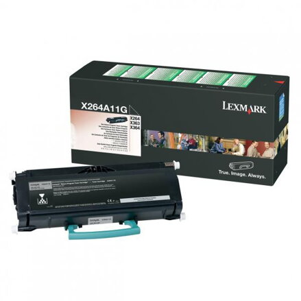 Lexmark originál toner X264A11G, black, 3500str., return, Lexmark X264, X363, X364, O, čierna