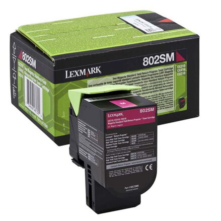 Lexmark originál toner 80C2SM0, magenta, 2000str., return, Lexmark CX310dn, CX310n, CX410de, CX410, O, purpurová