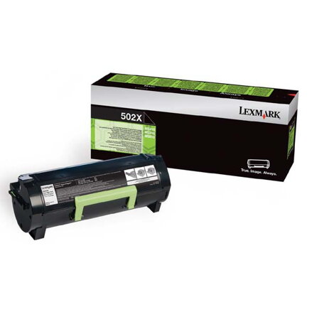 Lexmark originál toner 50F2X00, black, 10000str., 502X, extra high capacity, return, Lexmark MS410D, 410DN, 510DN, 610DE, 610DN, 6, čierna