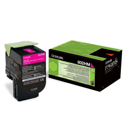 Lexmark originál toner 80C2HM0, magenta, 3000str., return, Lexmark CX410, 510, O, purpurová