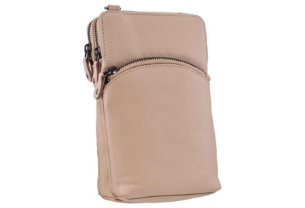 Dámska kožená crossbody kabelka béžová 2511538