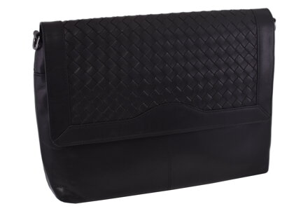 Dámska kožená crossbody kabelka čierna 390121